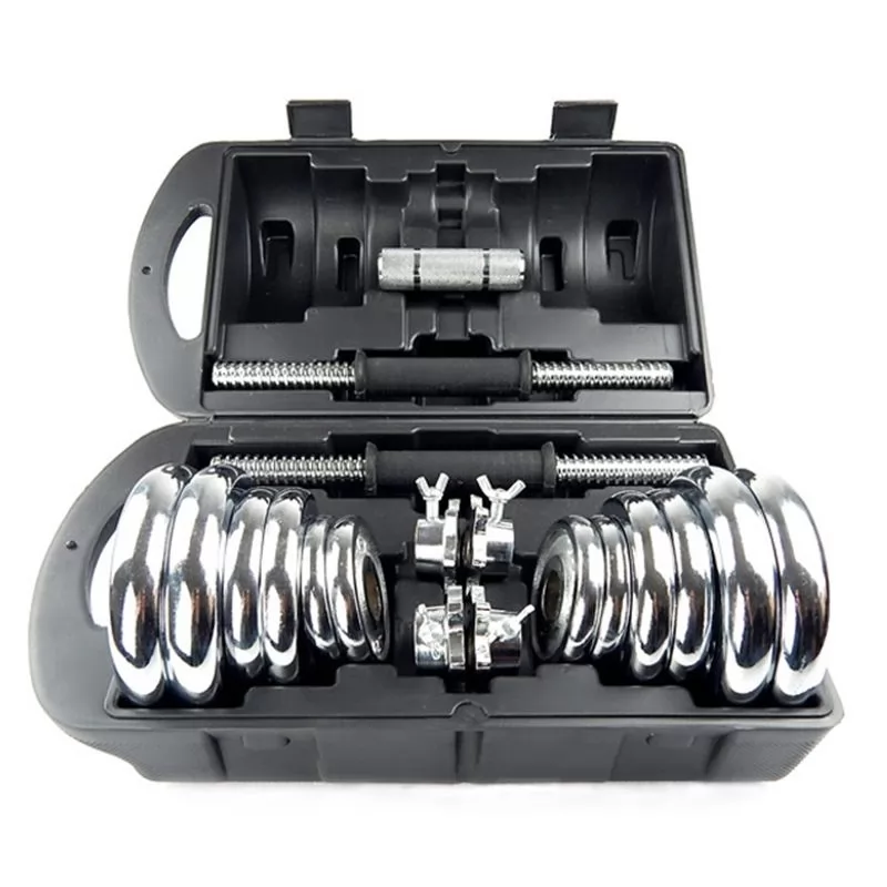 Cast Iron Plated Adjustable Dumbbell Set