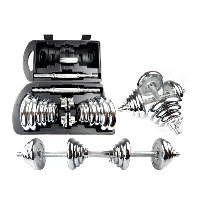 Cast Iron Plated Adjustable Dumbbell Set