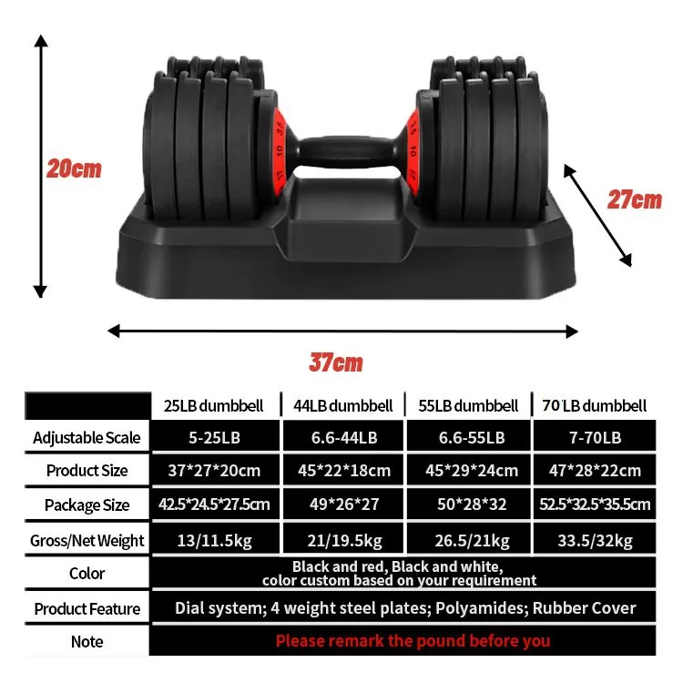Adjustable Dumbbell with Dial System