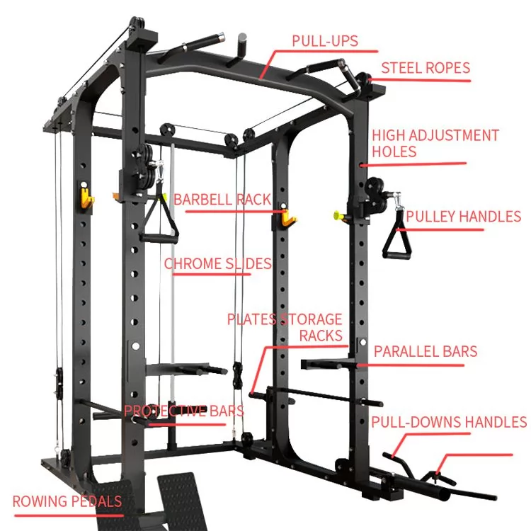 Multifunctional Squats Frame Pulley Machine