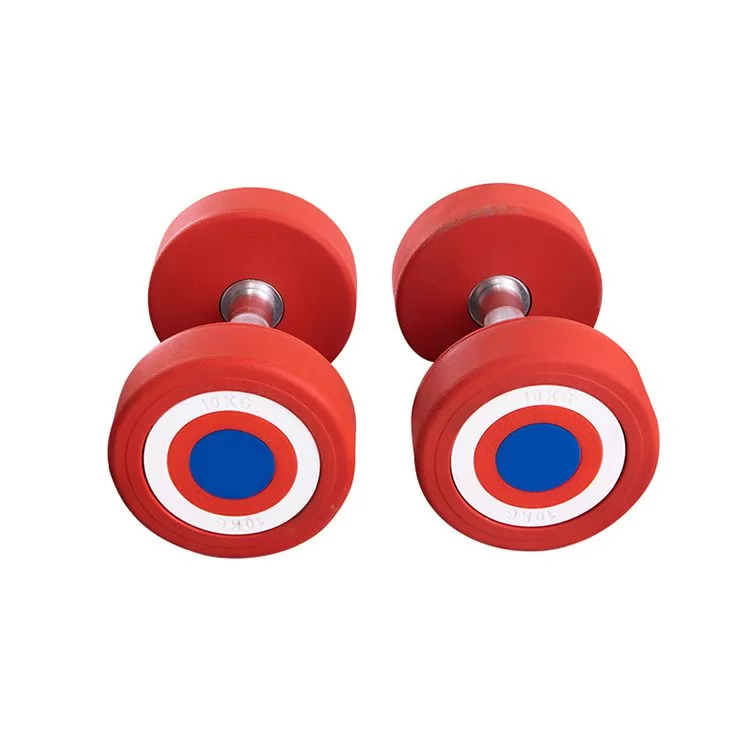 Captain America Style Round PU Dumbbells