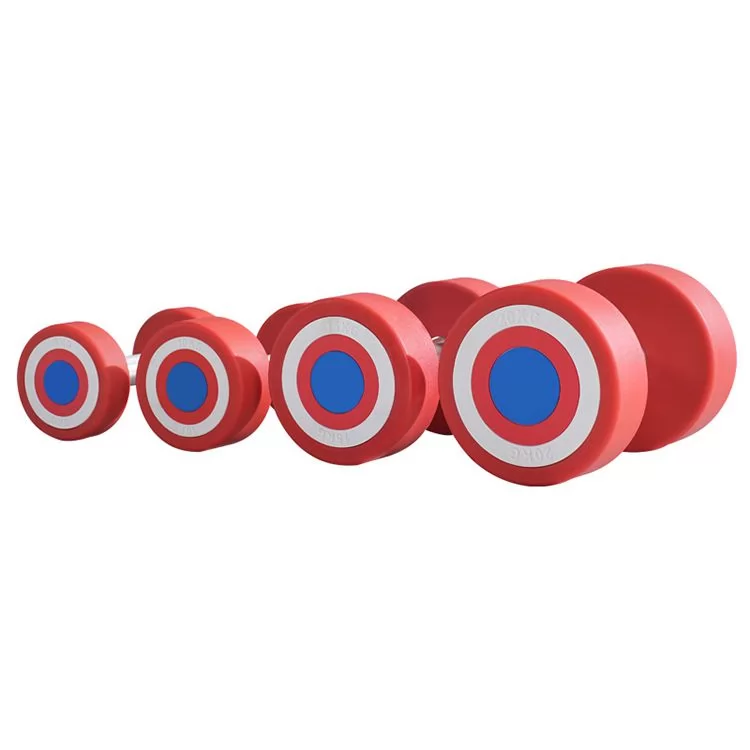 Captain America Style Round PU Dumbbells