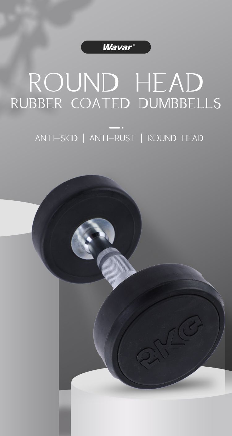 Rubber Round Head Dumbbell