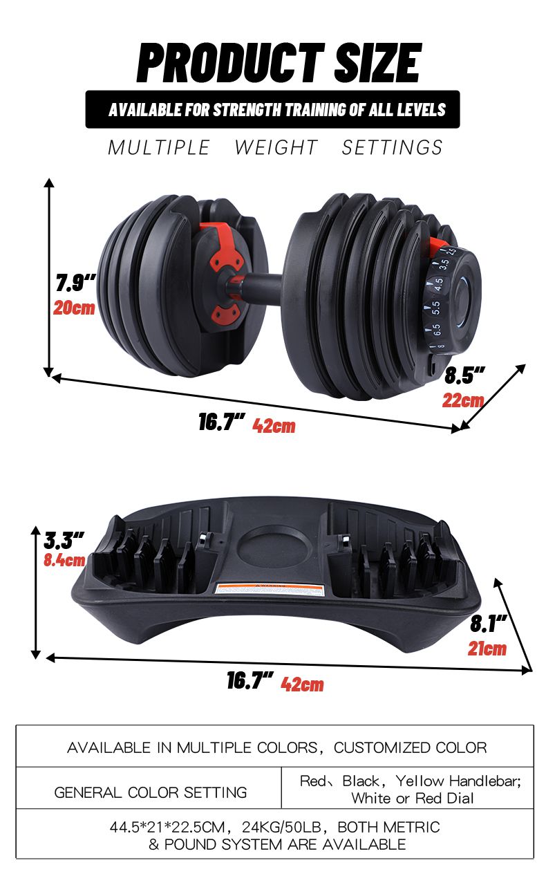 Adjustable Dumbbell with 15 Weight Settings