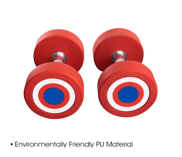 Captain America Style Round PU Dumbbells