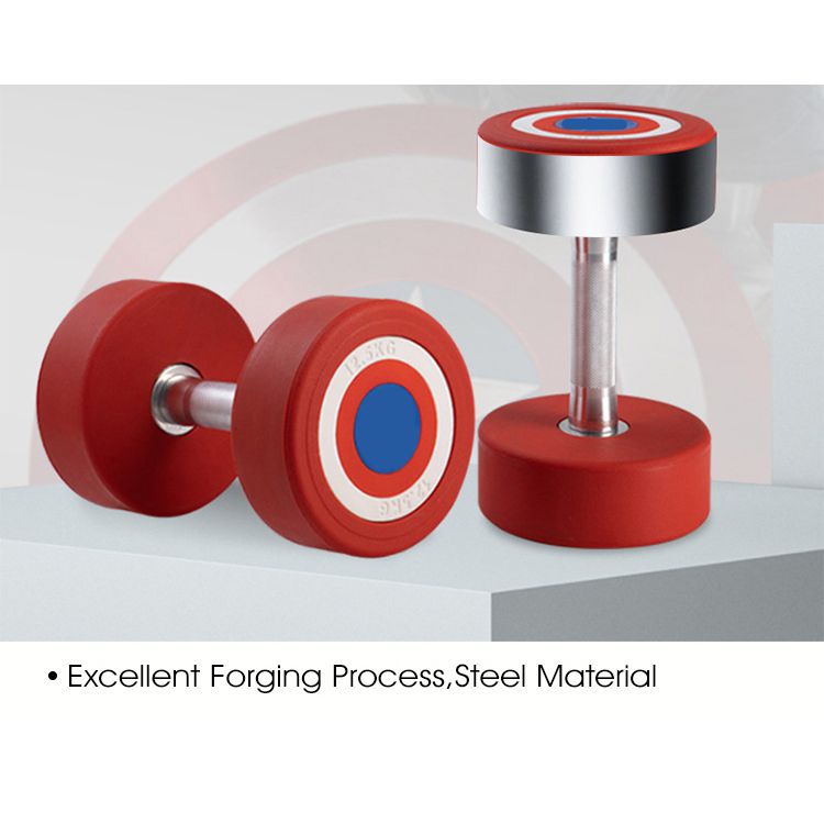 Captain America Style Round PU Dumbbells