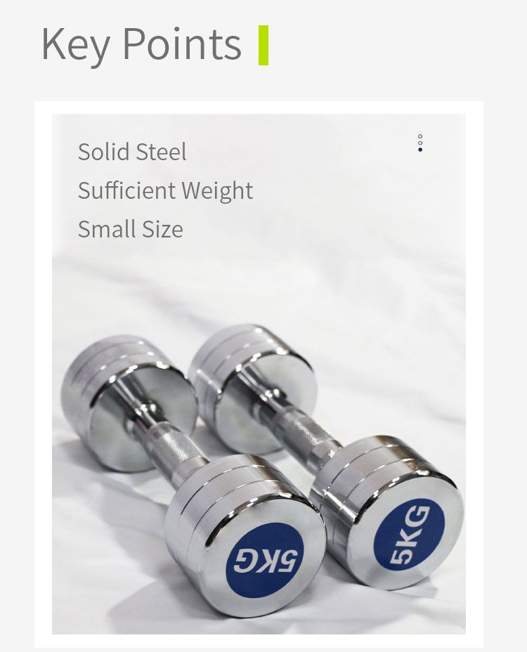 High Grade Chrome Plated Stainless Steel Dumbbells
